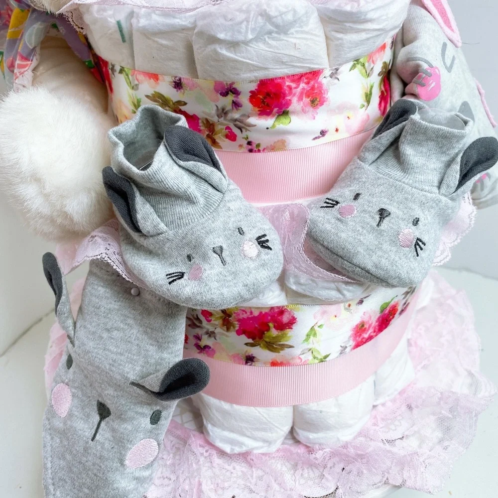 Bunny Diaper Cake, Easter Diaper Cake